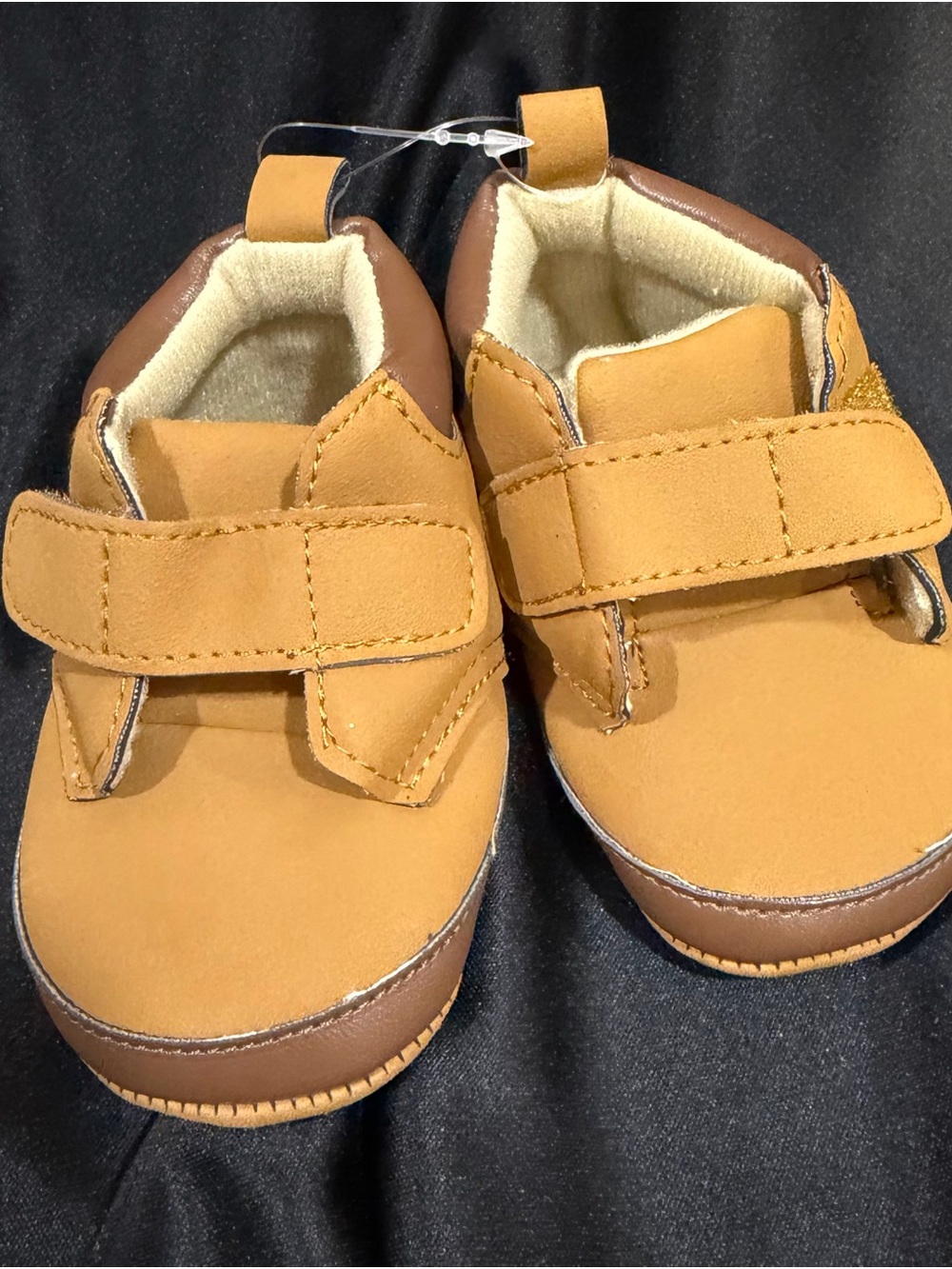 Carter's Tan & Brown Baby Velcro Walker Shoes 3-6 mo